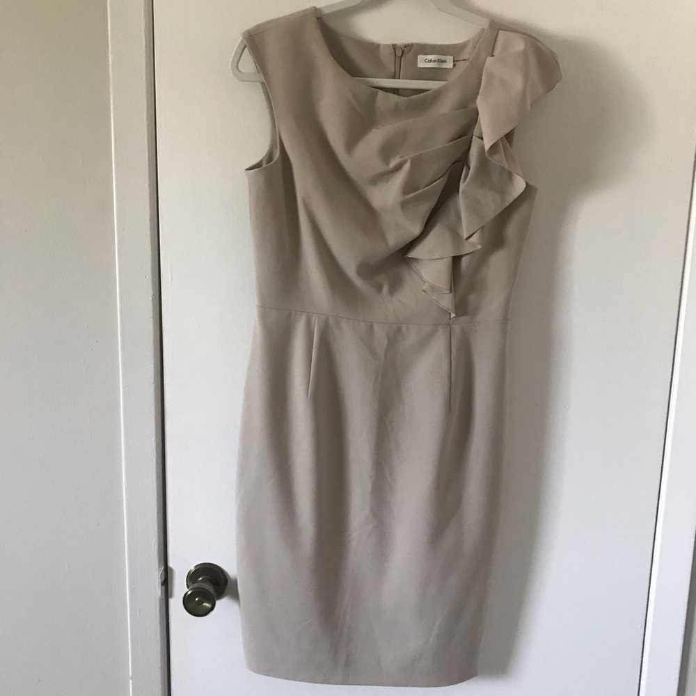 Calvin Klein size 8 beige dress